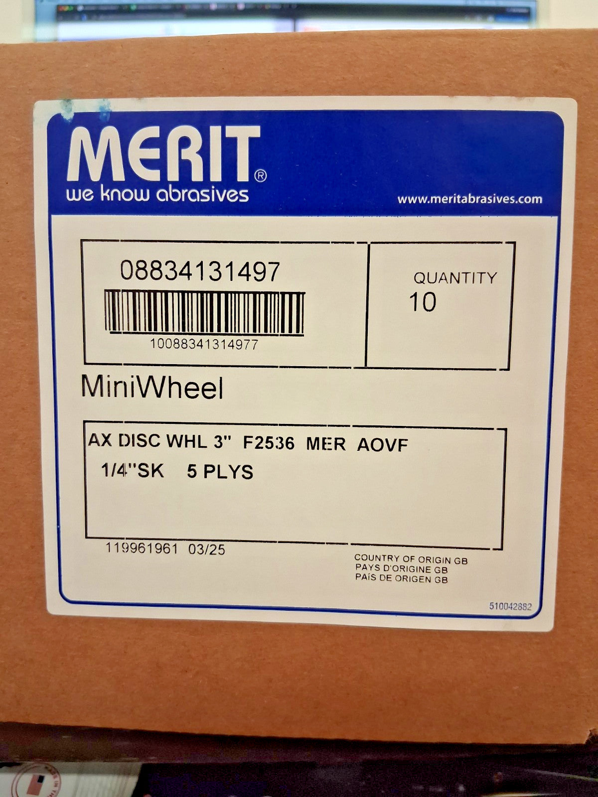 Merit Abrasives Deburring Discs QTY10 3" Dia Very Fine Grade 08834131497