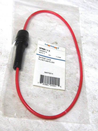 Mersen Inline Fuse Holder 1 Pole 32 VAC/VDC 7.5 Amp Qty 10 SFRB7-1/2