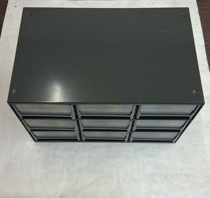 Akro-Mills 9 Drawer Small Parts Modular Steel Frame Storage Cabinet 19909