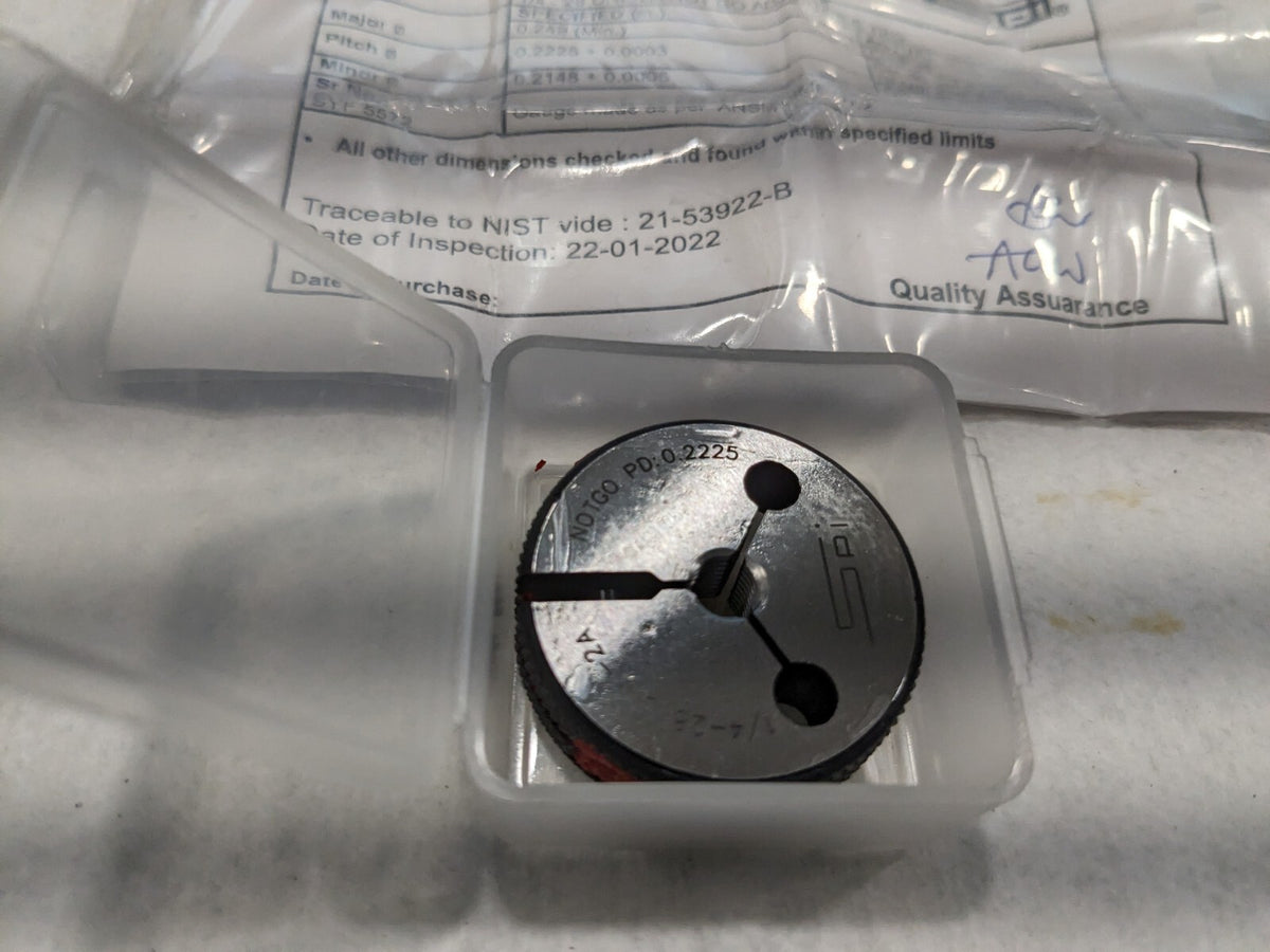 SPI Threaded Ring Gage: 1/4-28 Thread, Class 2A no go 23-153-0