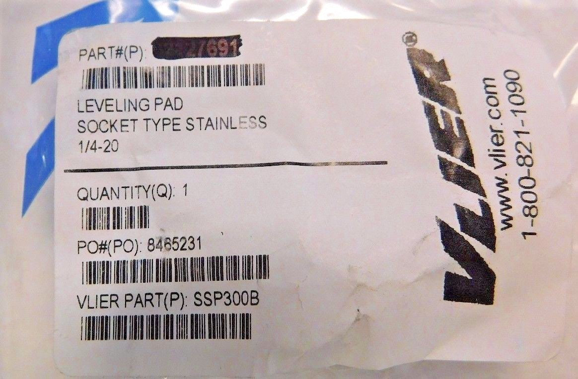 Vlier Tapped Pivotal Socket Mount Leveling Pad Capacity SS QTY  5  SSP300B
