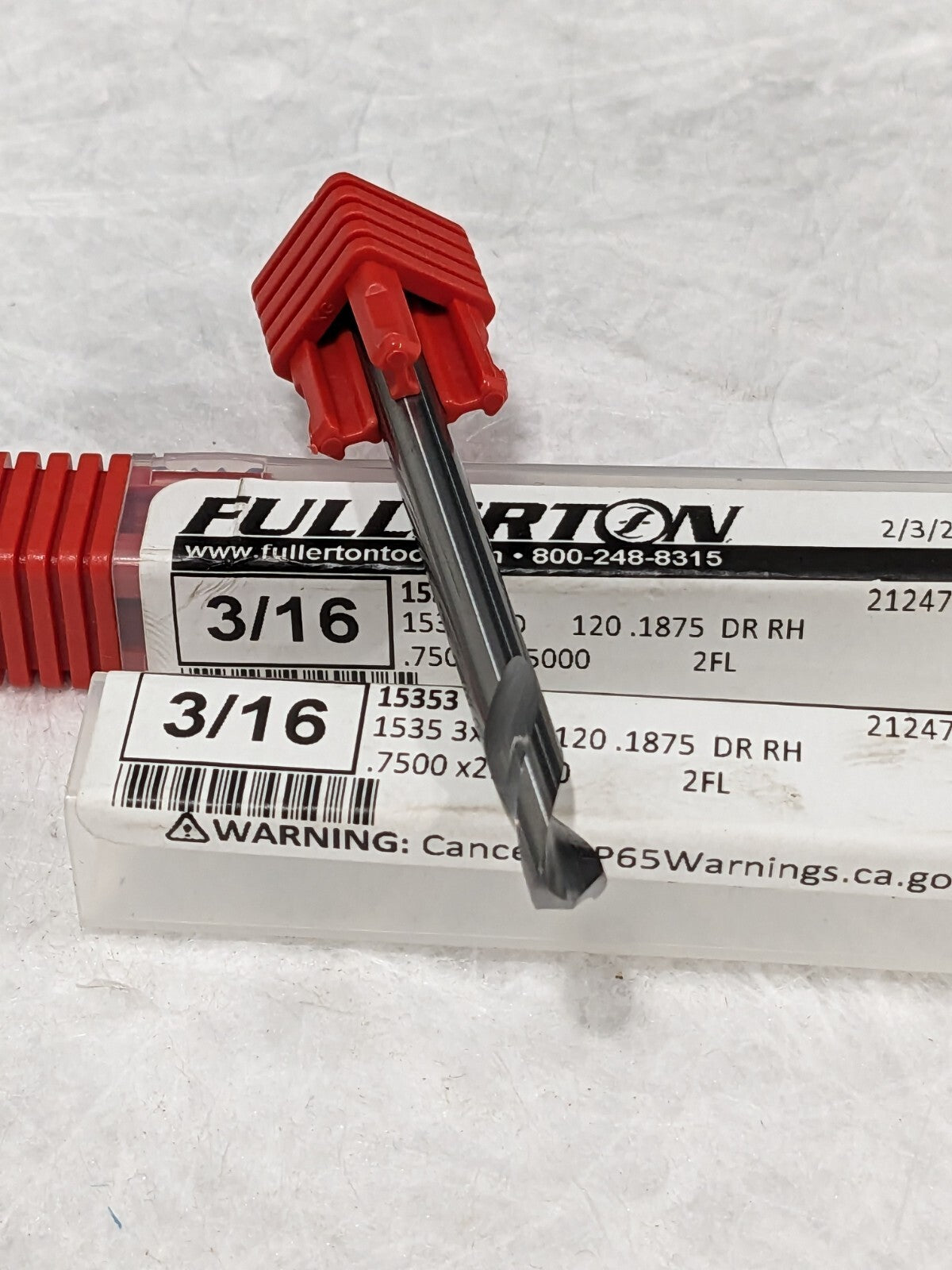 Fullerton 3/16" SC Uncoated Jobbers Length Drill Qty 2 15353