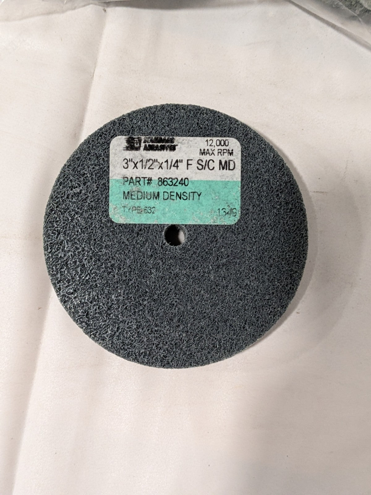 Standard Abrasives 3" x 1/2" x 1/4 Silicon Carbide Deburring Wheel Qty