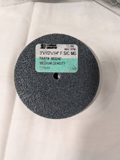 Standard Abrasives 3" x 1/2" x 1/4 Silicon Carbide Deburring Wheel Qty