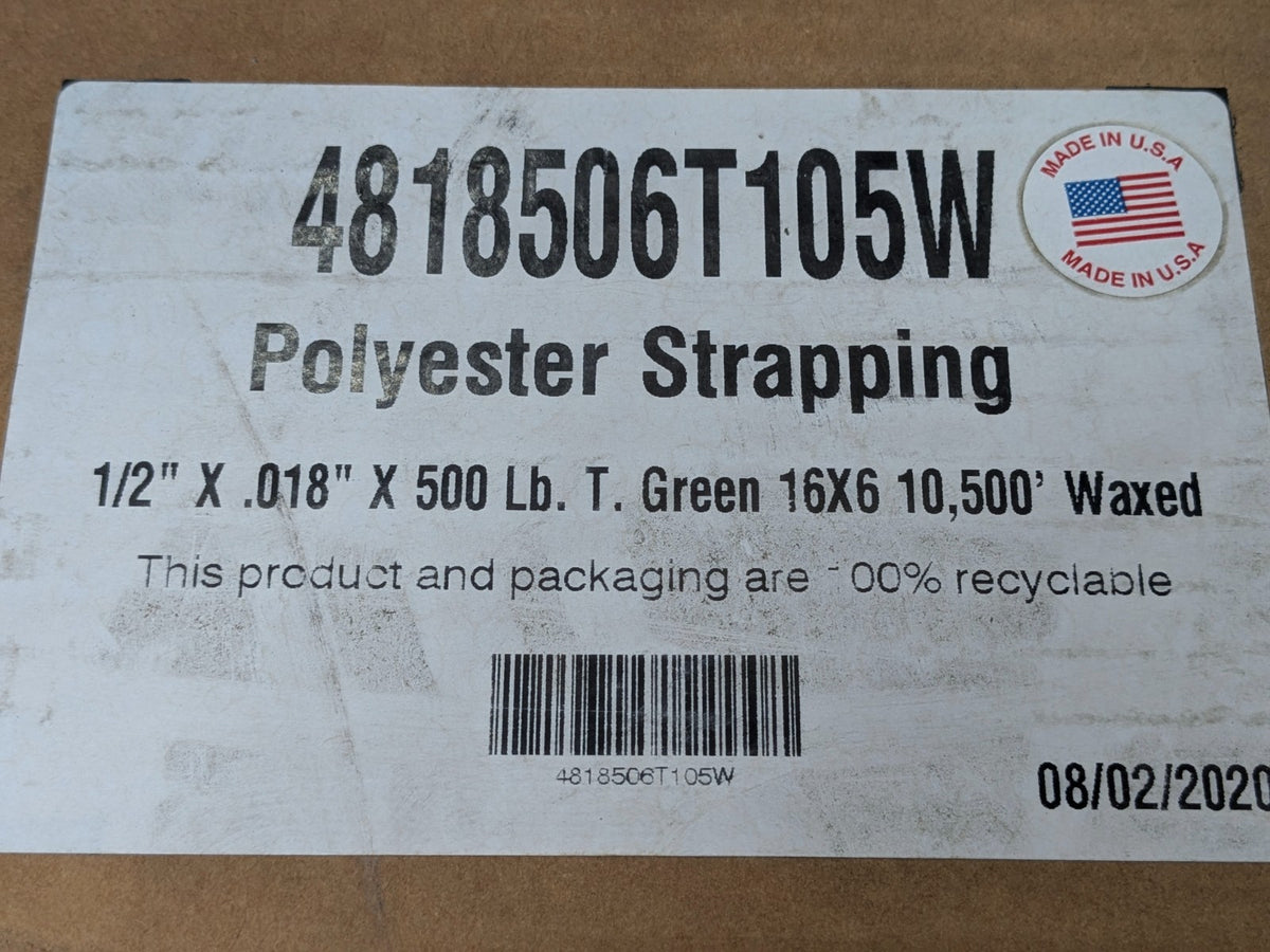 PAC Waxed Polyester Strapping 10,500 Ft. x 1/2 In. x 0.018 In. 4818506T105W