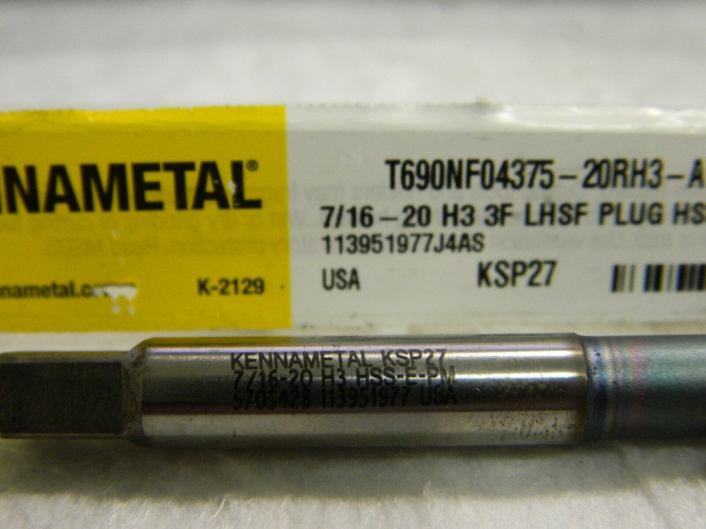 Kennametal VanadiumHSS Spiral Flute Tap UNF Thread Limit H3 QTY 3  5705428