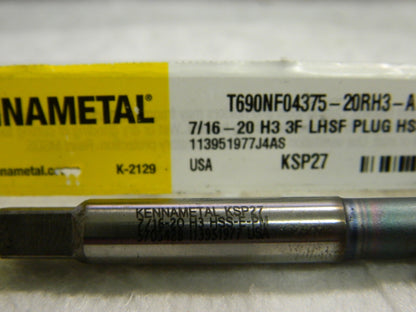 Kennametal VanadiumHSS Spiral Flute Tap UNF Thread Limit H3 QTY 3  5705428