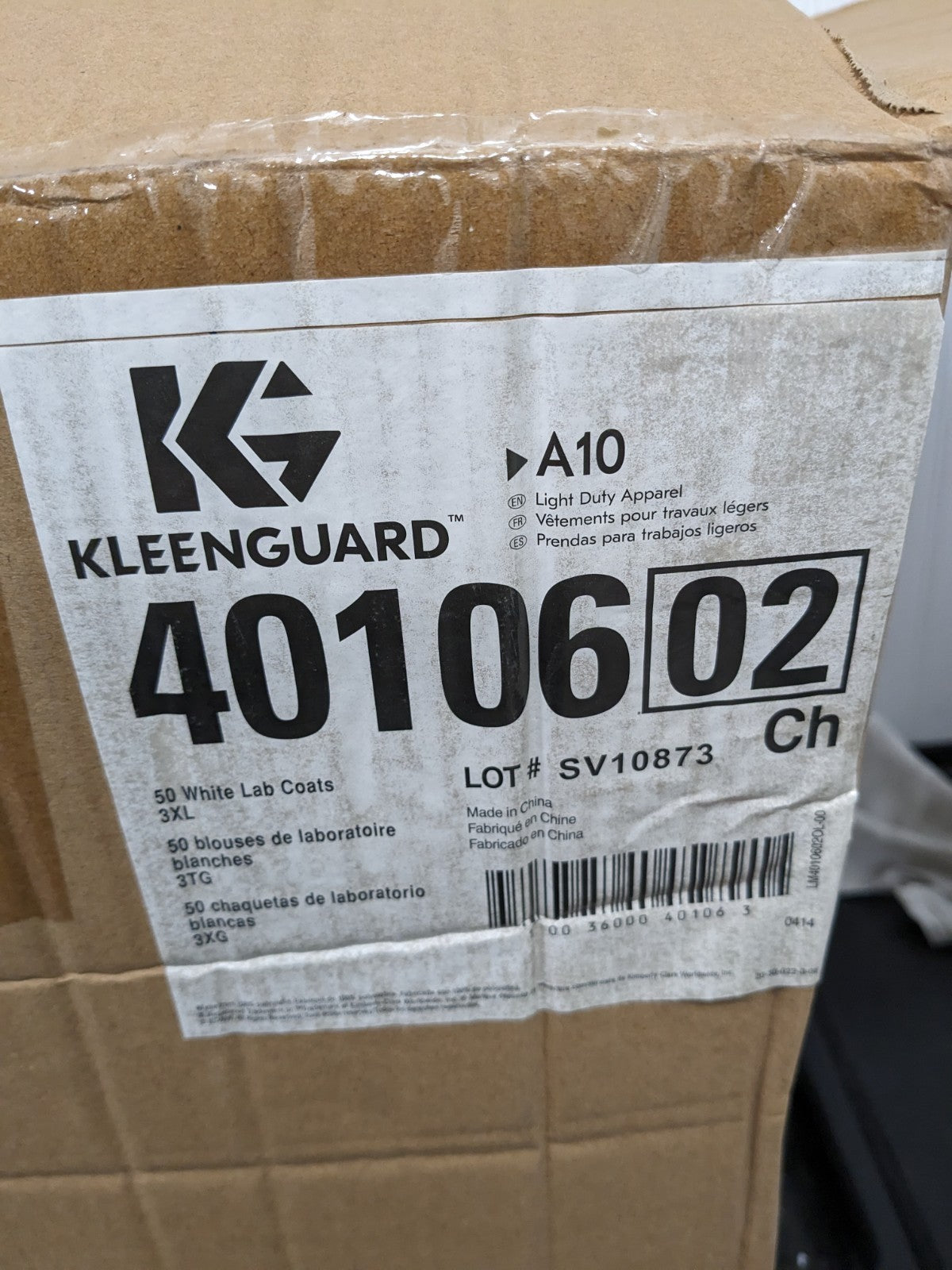 KLEENGUARD Disposable Lab Coat, Sz3XL, White, Unisex Qty 50 40106