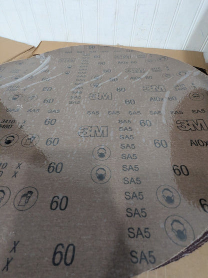 3M 20" Dia PSA Disc: 60 Grit, Aluminum Oxide, Medium Grade Qty 8 7000118885