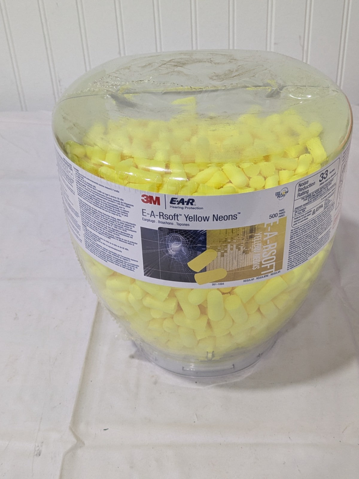3M Earplug Dispenser Refill: 500Pr, Foam, Taper End Shape, 33dB 7000002305