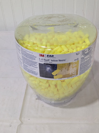 3M Earplug Dispenser Refill: 500Pr, Foam, Taper End Shape, 33dB 7000002305