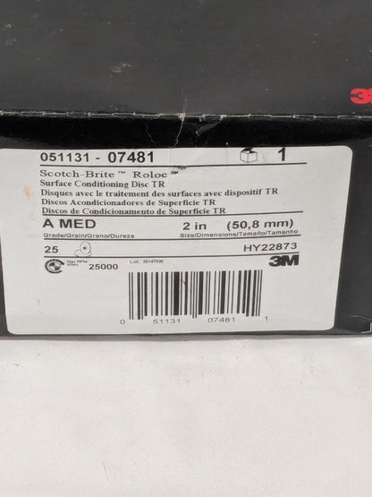 3M Quick-Change Disc: Roloc TR, 2" Dia, Aluminum Oxide Qty 25 7000000751