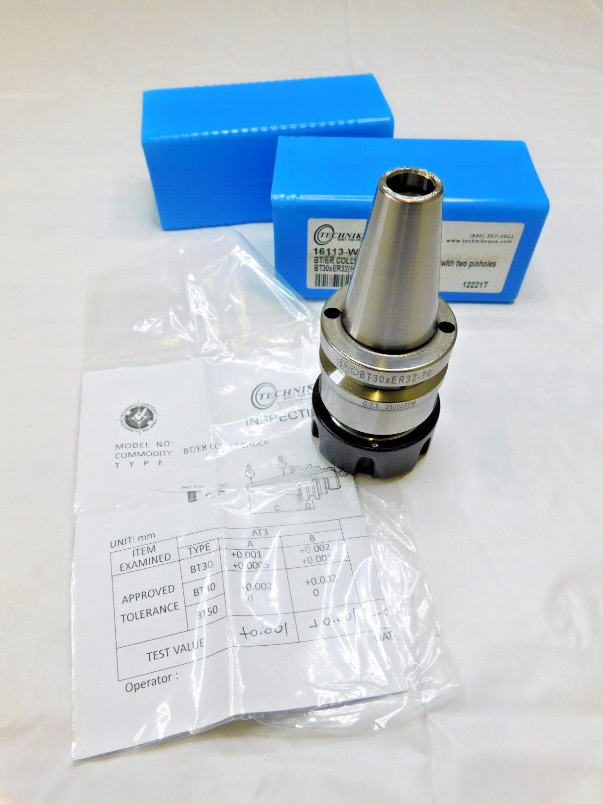 Techniks BT/ER Collet Chuck Through Coolant 70 mm Projection 16113-W