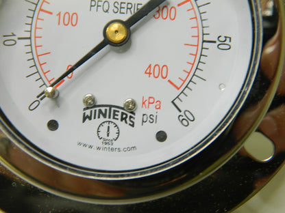 WINTERS Pressure Gauge: 2-1/2" Dial, 0 to 60 psi, 1/4" Thread, NPTPFQ903-DRY-FF