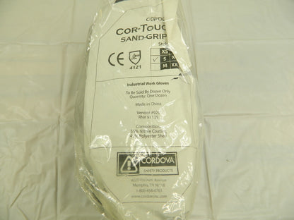 Cordova Gloves, Cor-Touch Sand-Grip 13-Gauge Sz Small Qty 144 Pairs 6993S