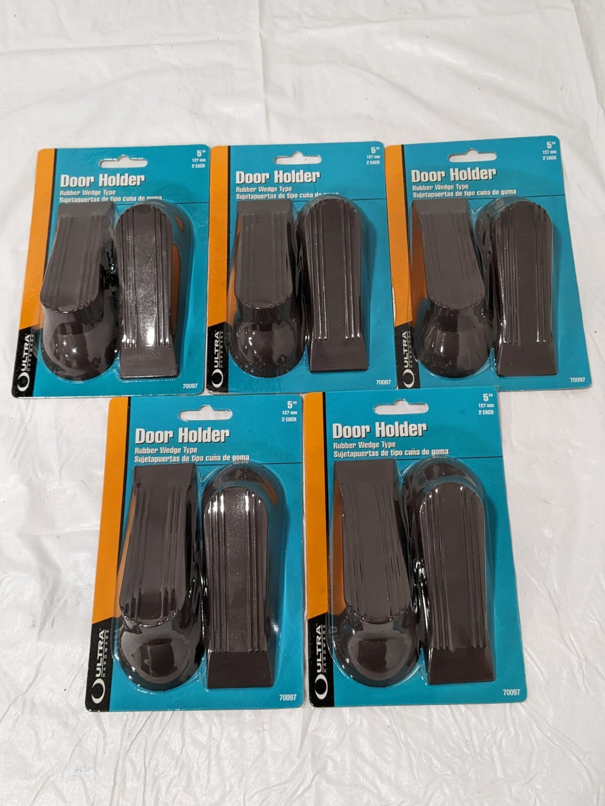 Ultra Hardware Stop Door Rubbr Wedge 5" Qty 5 Packs of 2 ( 10 Total ) 70097