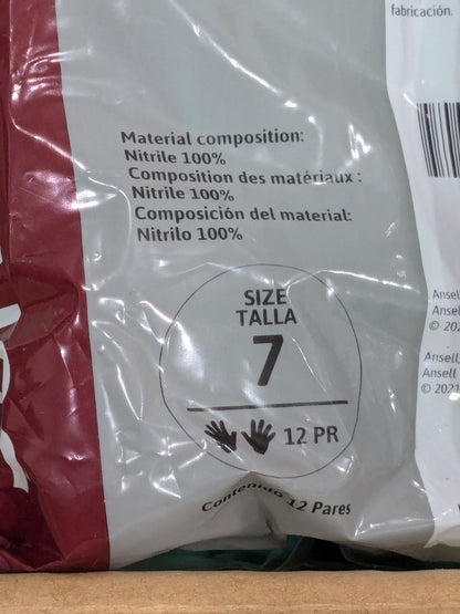 Ansell Chemical Resistant Gloves: 37-175, Sz S, 17 mil Box of 144 Pairs 117273