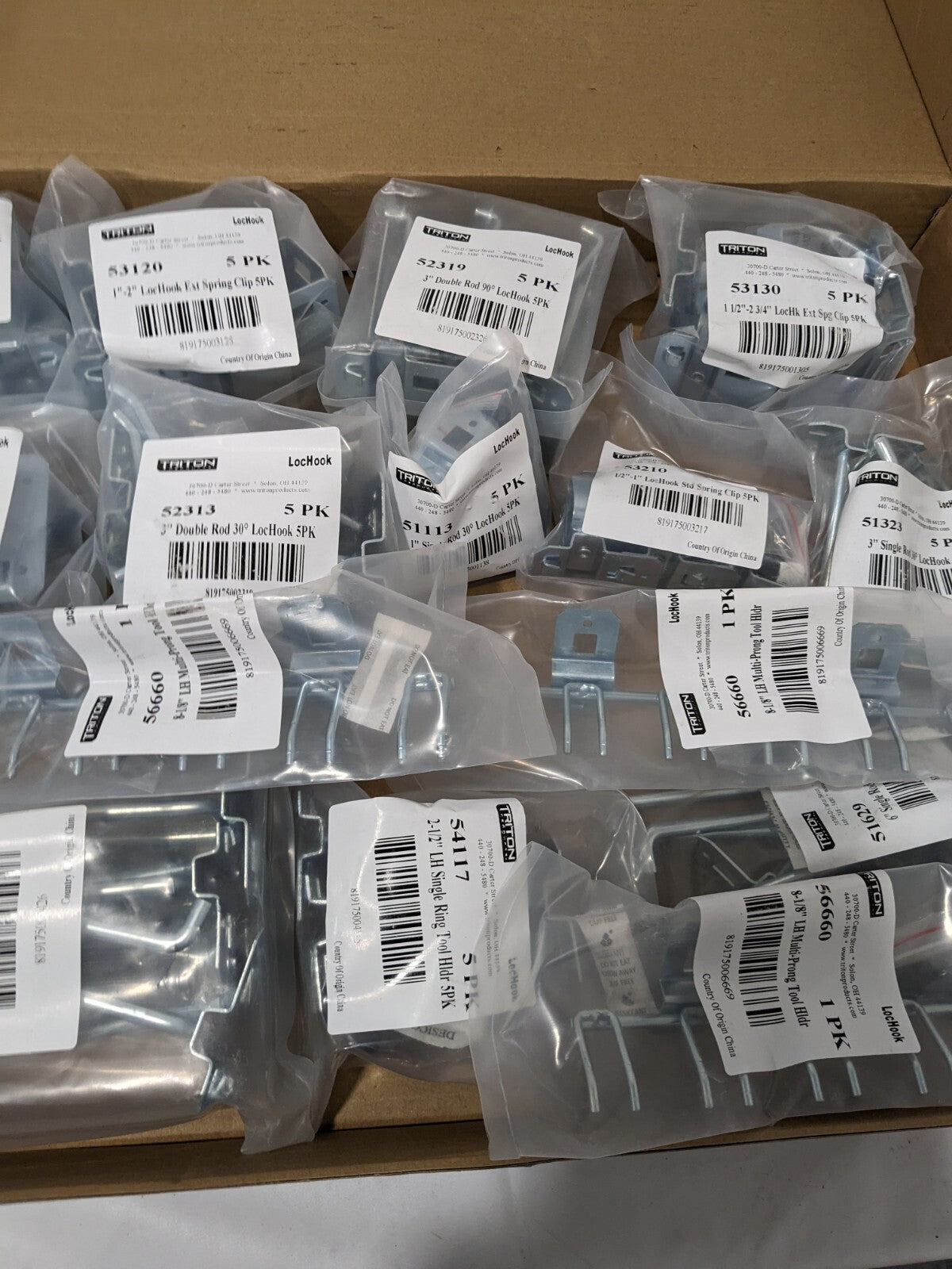 TRITON PRODUCTS 63 Pc Pegboard Hook Set, Steel Use with LocBoard LH2-KIT