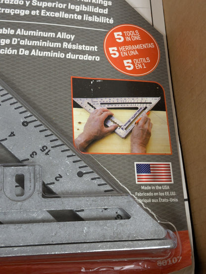Swanson 12" Blade x 12" Base, Aluminum Rafter Square Qty 5 S0107