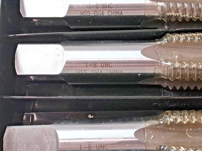 Professional Tap Set 3PCS 1-8 UNC 4FL HSS 04489043