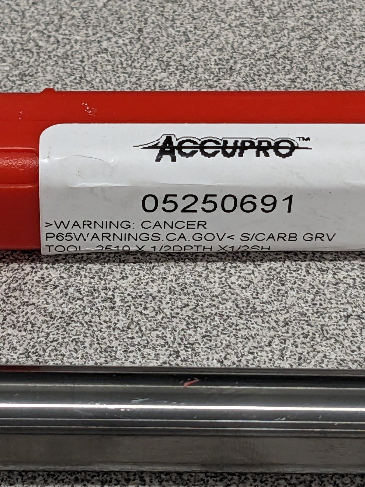 ACCUPRO Grooving Tool: Retaining Ring, Solid Carbide, 1/2" Shank Dia 05250691