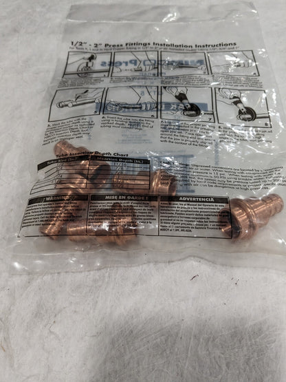 Nibco 1/2" PEX x 1/2" Press Copper Fittings Qty 5 PC604P