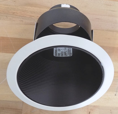Lightolier Shallow Slope Ceiling Reflector Trim 6-3/4" Black Baffle/White Trim