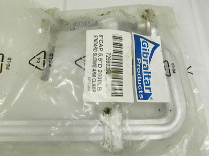GIBRALTAR Sliding Arm Bar Clamp: 5-1/2 Throat Depth 8" Cap. 2600LB 72599392