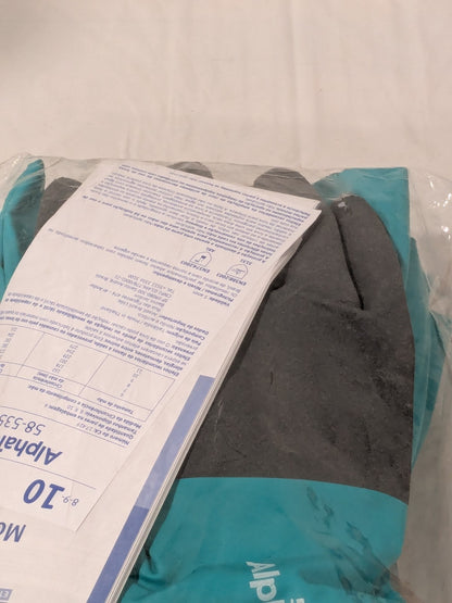 Ansell Chemical Resistant Gloves: Sz XL 13 mil, Nitrile-Coated 6 Pairs 58535B100