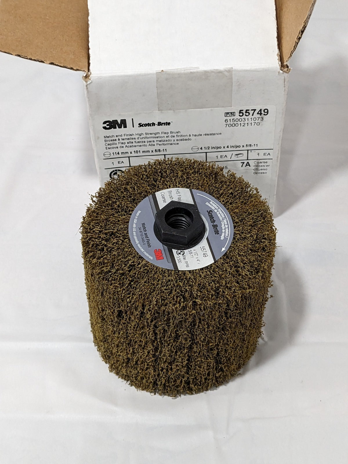 3M 4-1/2 x 4" Aluminum Oxide Unmounted Flap Wheel 7000121170