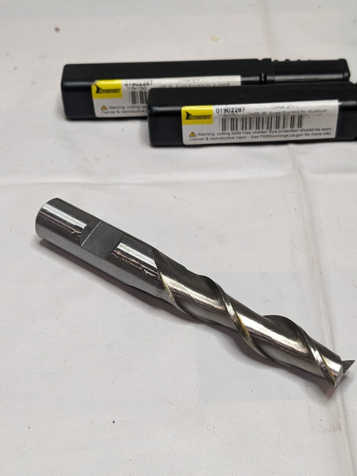 MHC Square End Mill: 7/16" Dia, 2-3/4" LOC, 2 Flutes Qty 3 01902287