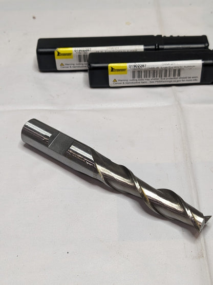 MHC Square End Mill: 7/16" Dia, 2-3/4" LOC, 2 Flutes Qty 3 01902287