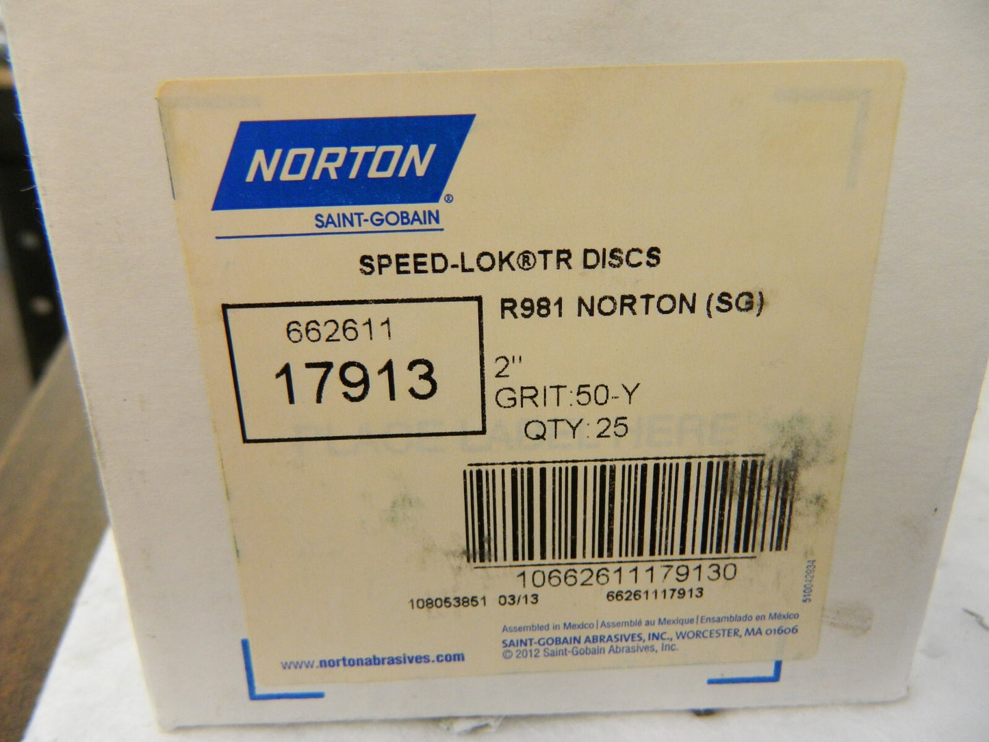 Norton Abrasives 2" 50 Grit Norton SG Quick Change Discs TR 25pk 6626111791