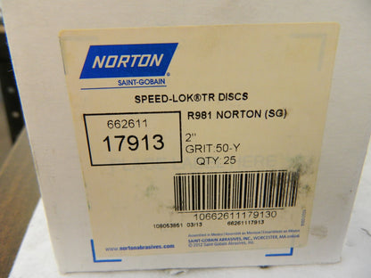 Norton Abrasives 2" 50 Grit Norton SG Quick Change Discs TR 25pk 6626111791