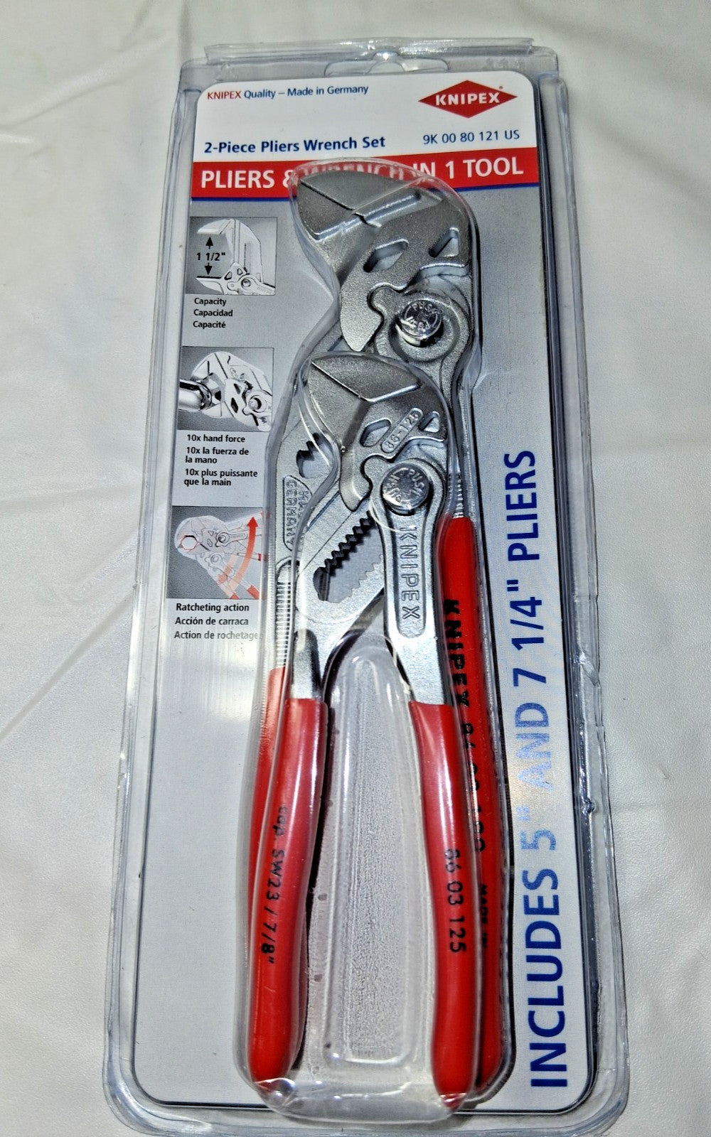 Knipex Tongue &amp; Groove Pliers 2 Pc Set 9K 00 80 121 US