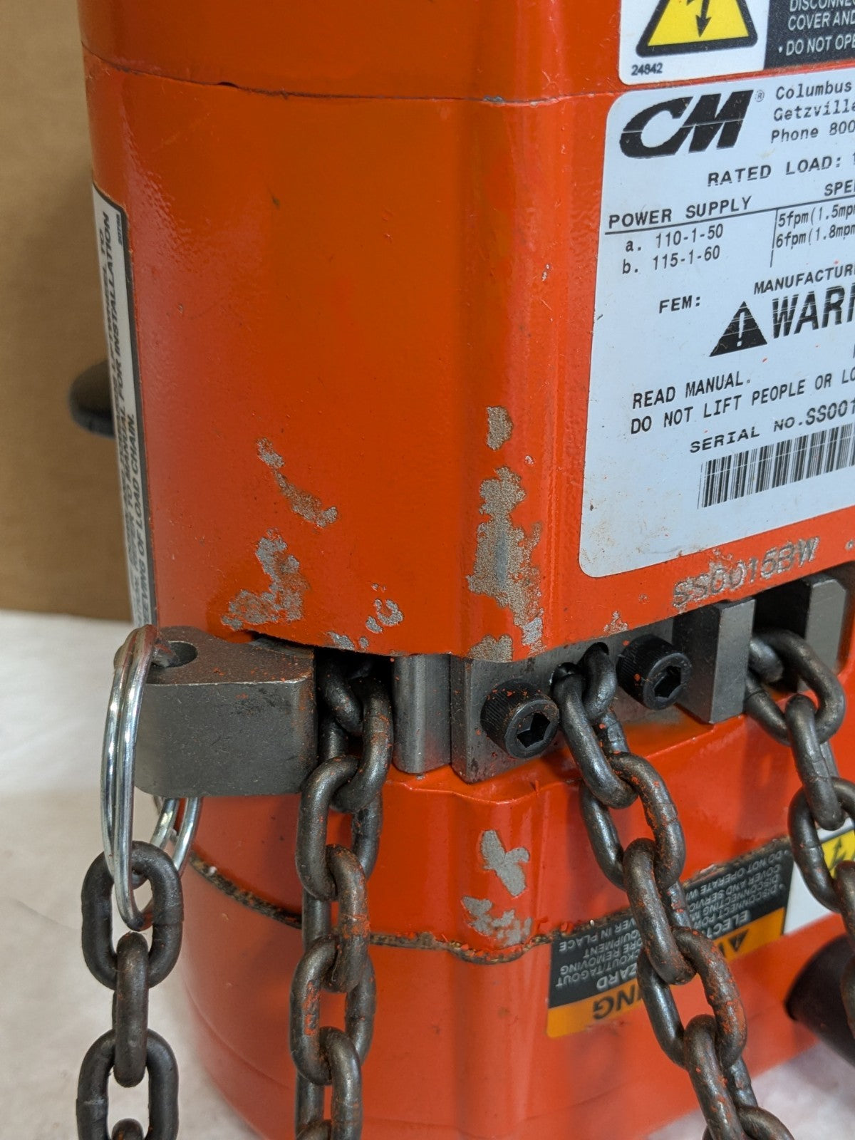 CM Shopstar Electric Chain Hoist 1/2 Ton Capacity 10 Ft Max. Lift 115v 2110