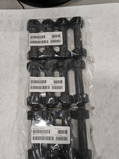 Fully Threaded Stud with Nut 7/8-9, 4-3/4" Long, Uncoated, Steel Qty 12 79683793