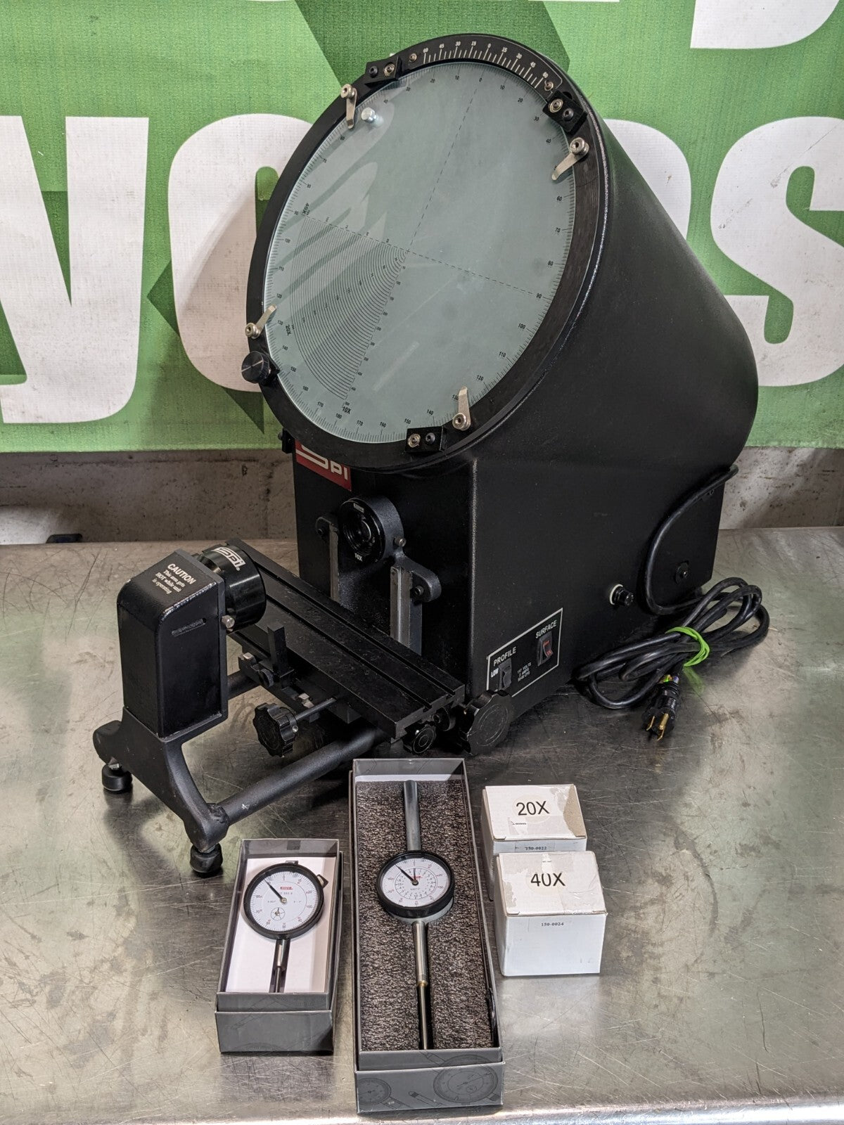 SPI Horizontal Optical Comparator 12" Screen 10x 20x 40x Lenses PARTS / REPAIR
