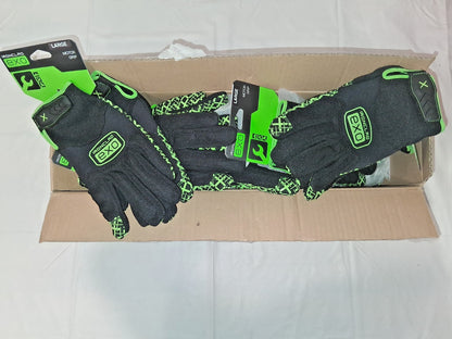 IRONCLAD Mechanics Gloves L Full Finger Hook-and-Loop 12pk EXO2-MGG-04-L