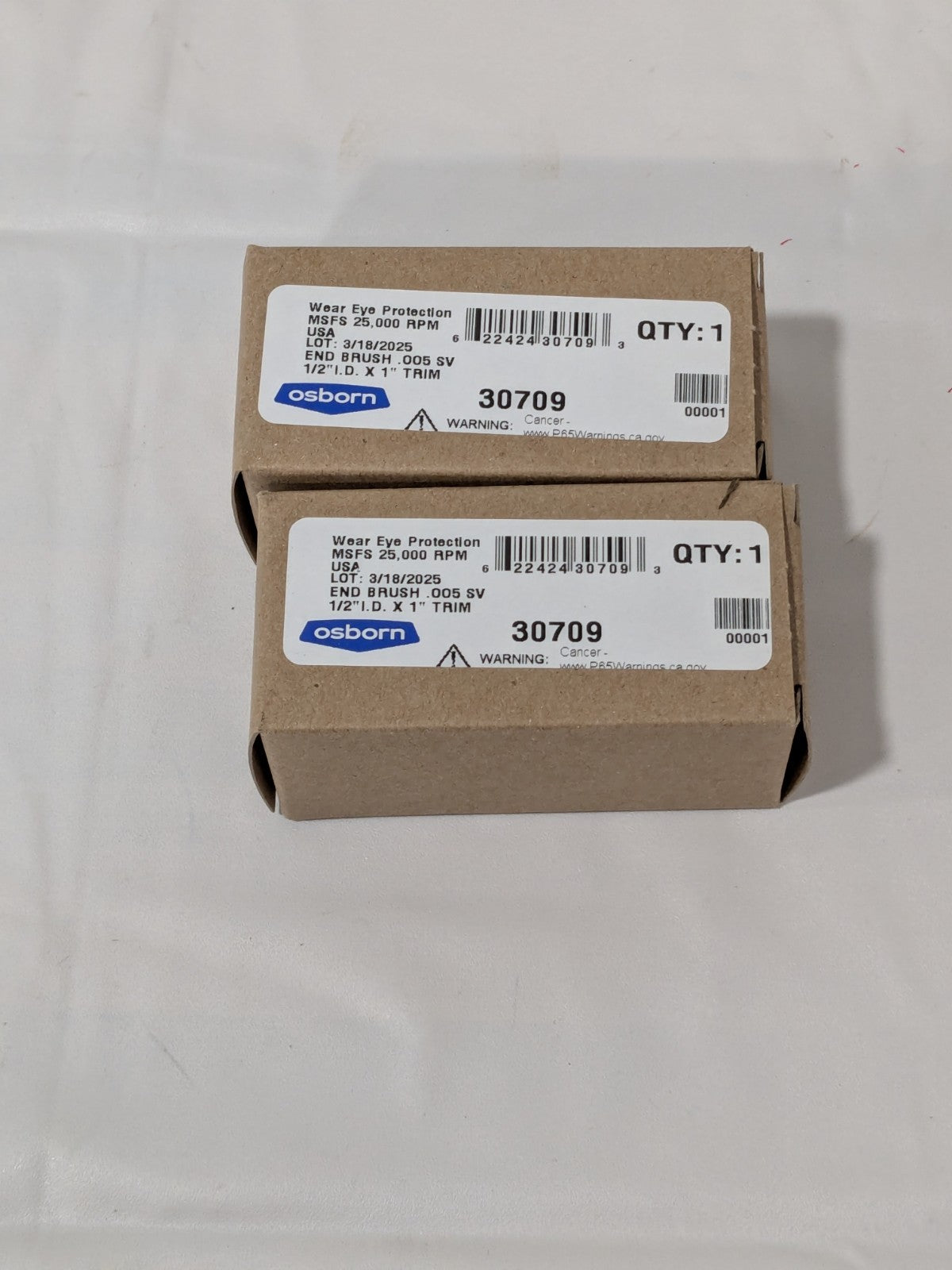 OSBORN End Brushes: 1/2" Dia, Stainless Steel, Crimped Wire Qty 2 30709