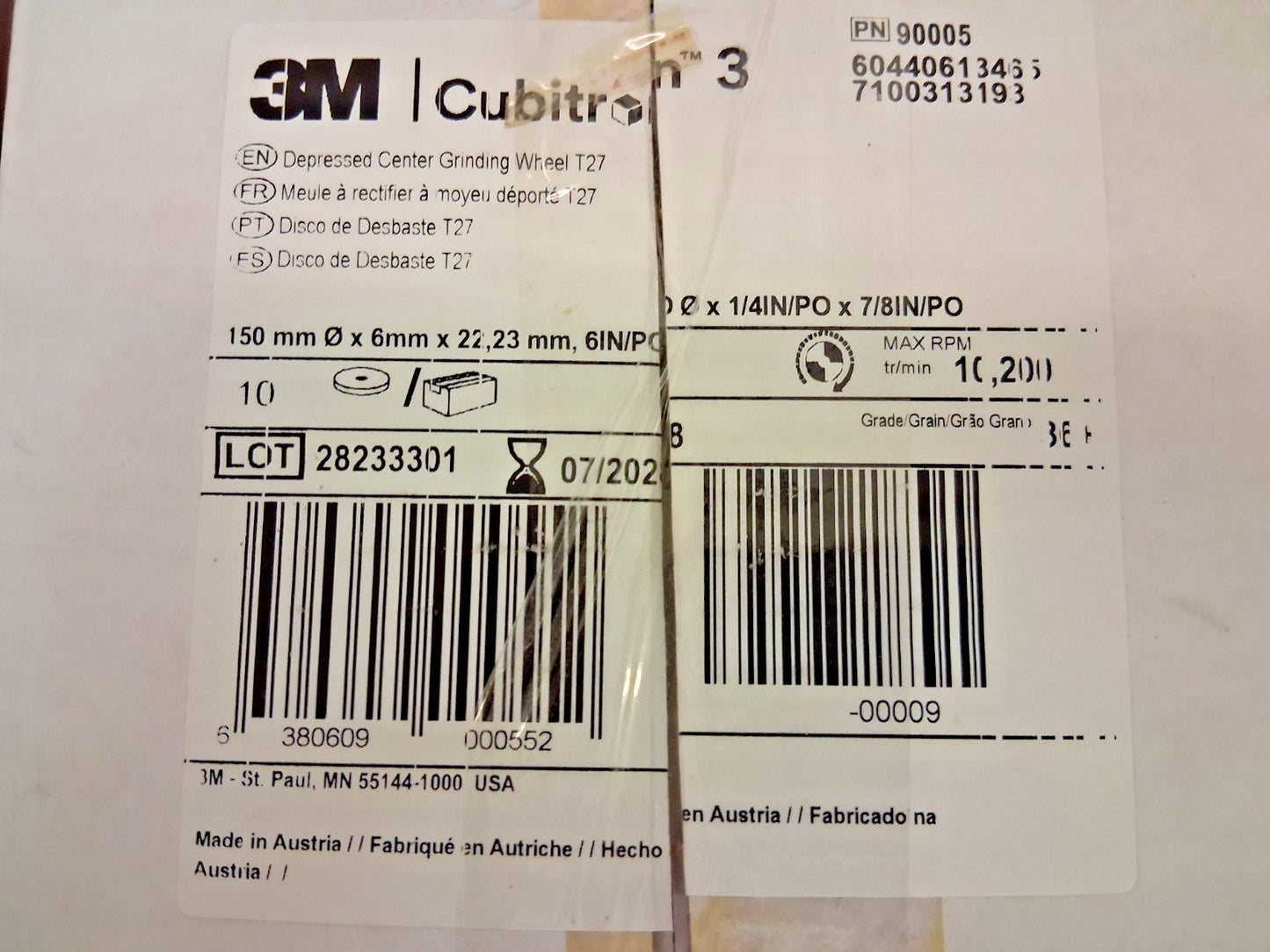 3M Depressed-Center Wheel 6" Dia 1/4" Thick 7/8" Hole 7100313193