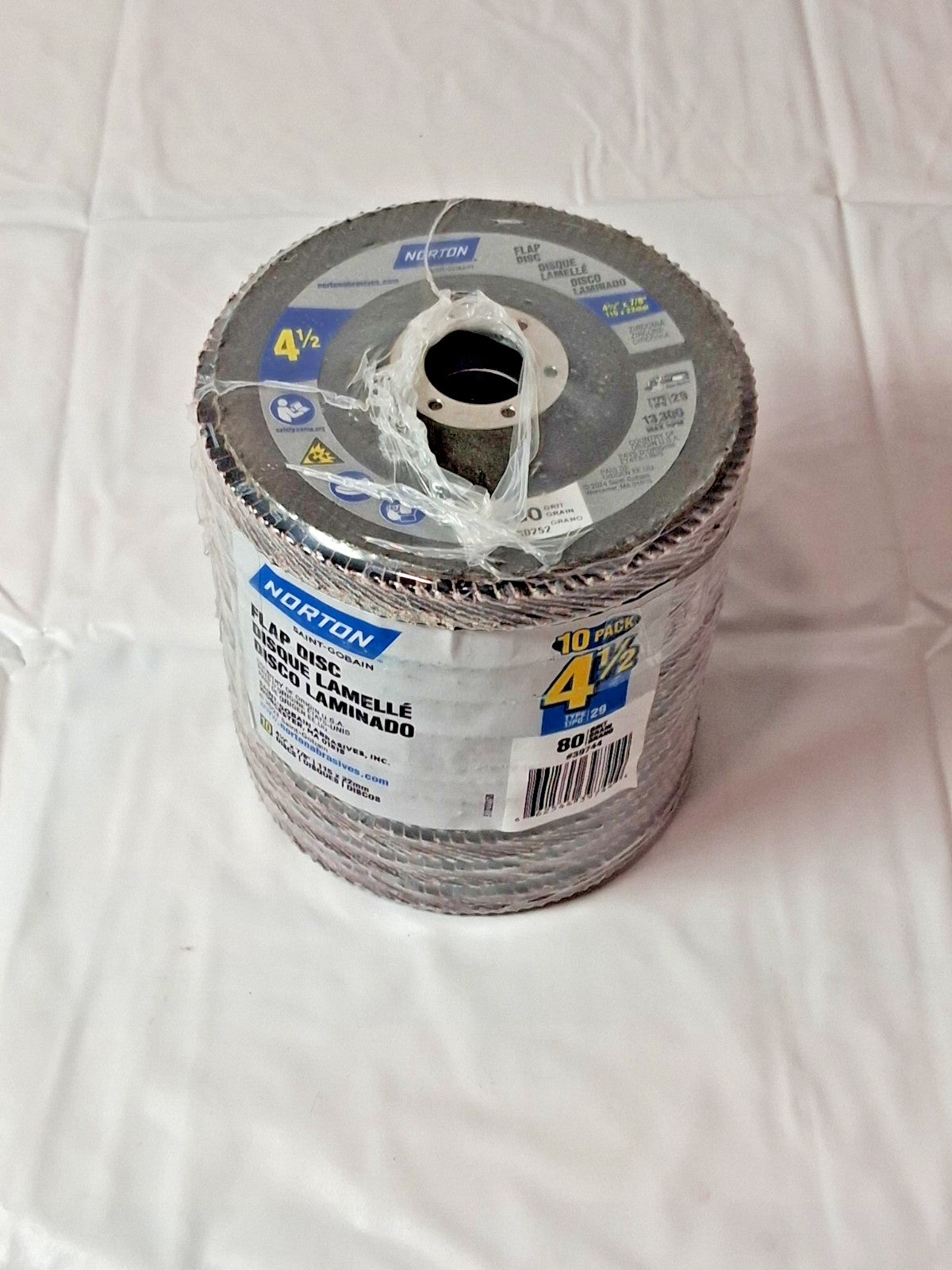Norton Abrasive Zirconia Flap Discs 4-1/2" x 7/8" Type 29 80 Grit QTY10 39744
