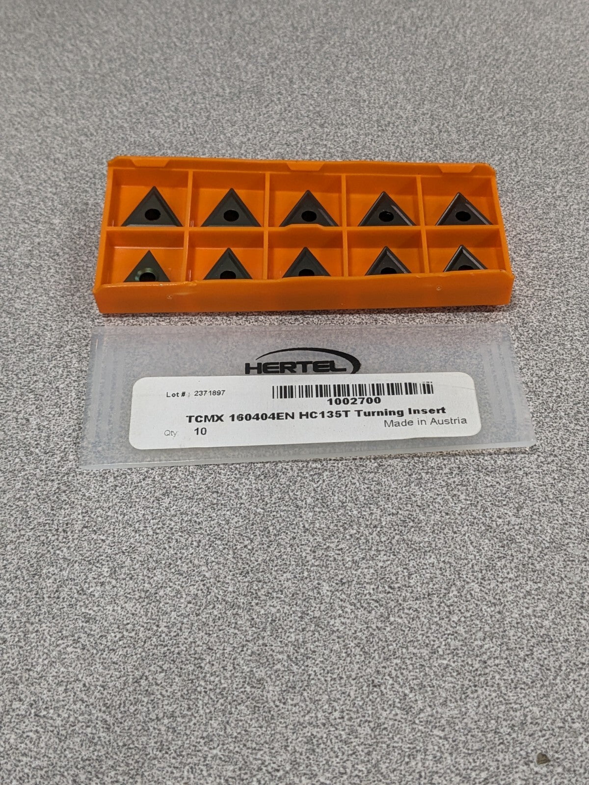HERTEL Turning Insert: TCMX331 HC135T, Carbide Qty 10 1002700