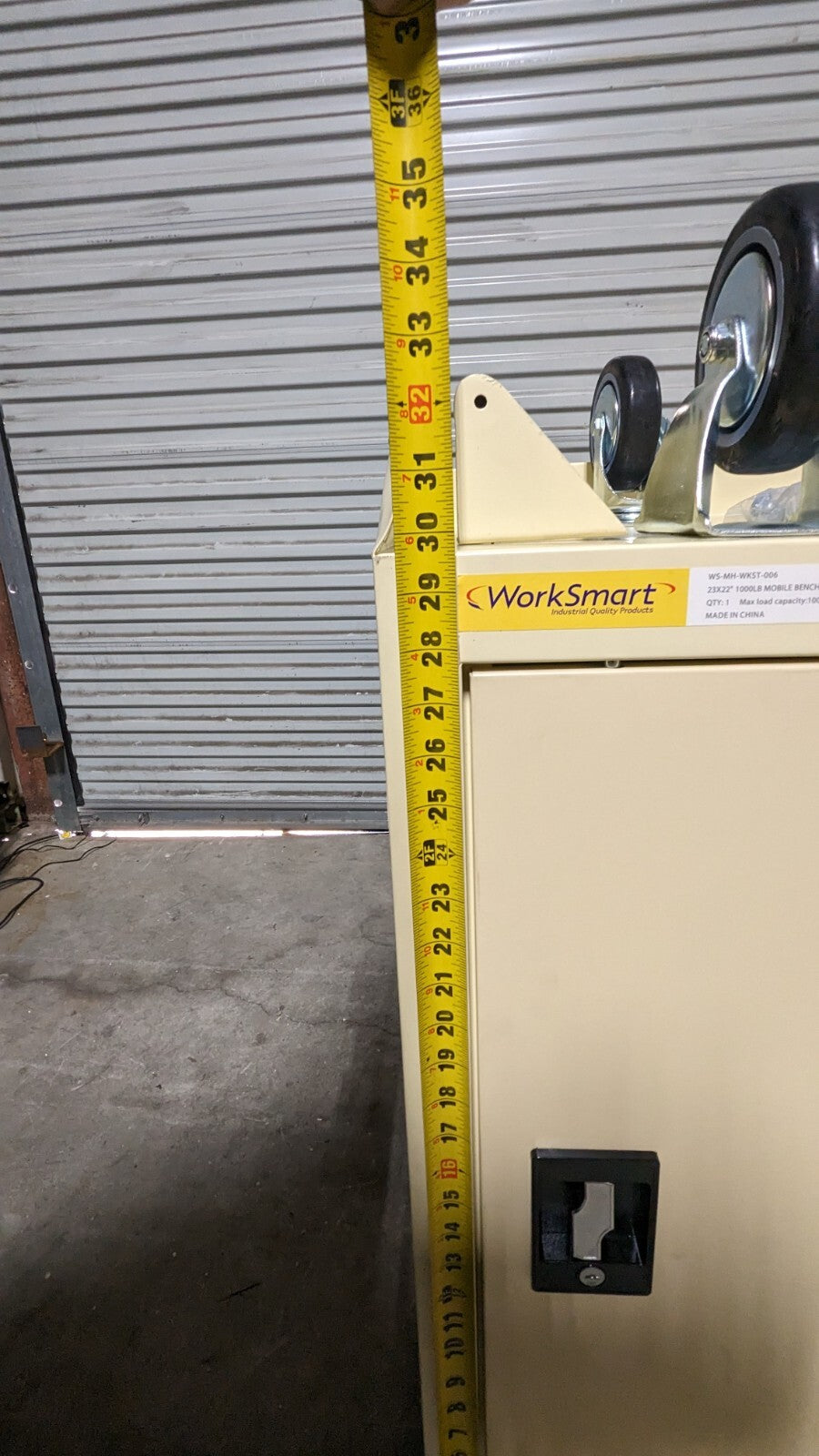 Mobile Bench Work Center 22" OAD 1 Shelf Steel Body Damaged
