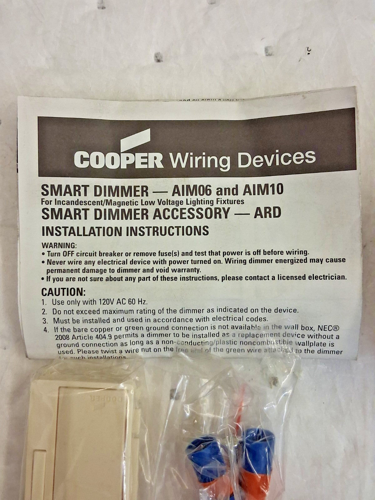 Cooper Wiring Devices Smart Accessory Dimmer ARD-C1