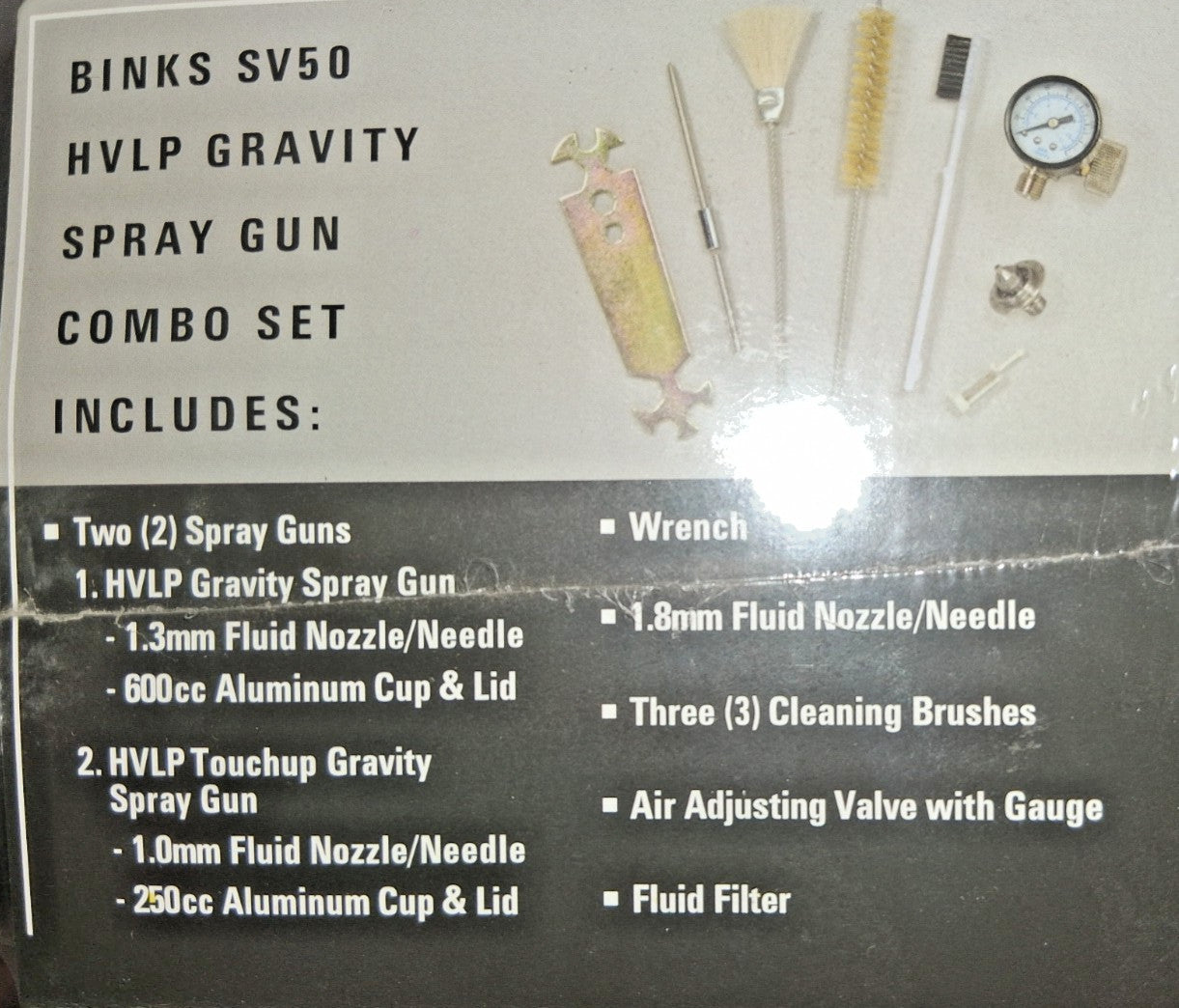 Binks SV50 2 Gravity HVLP Spray Gun Combo Set 98-3170