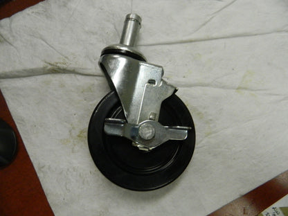 Professional Stem Rubber Caster Wheel w/ Break 5" x 1-1/4" QTY 2 89765