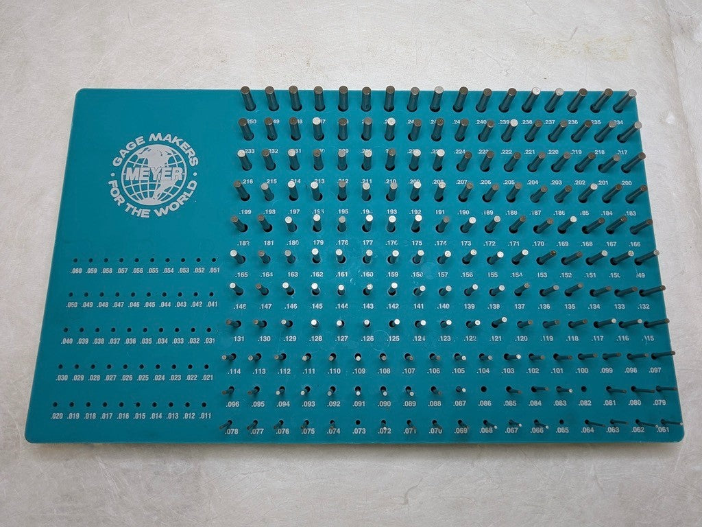 Meyer Gage Steel Pin Gage Set 0.061" - 0.250" Class Z Minus MISSING GAGES