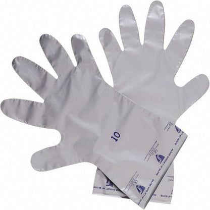 NORTH Chemical Resistant Gloves: 2.7 mil Thick Silver 16" Sz 10 Qty 10 SSG/