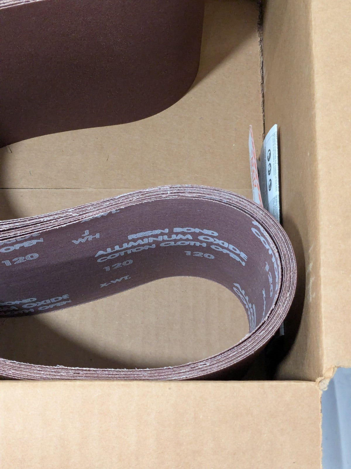 (10) Norton Abrasive Belt: 6" Wide, 48" OAL, 120G, Aluminum Oxide 78072727981